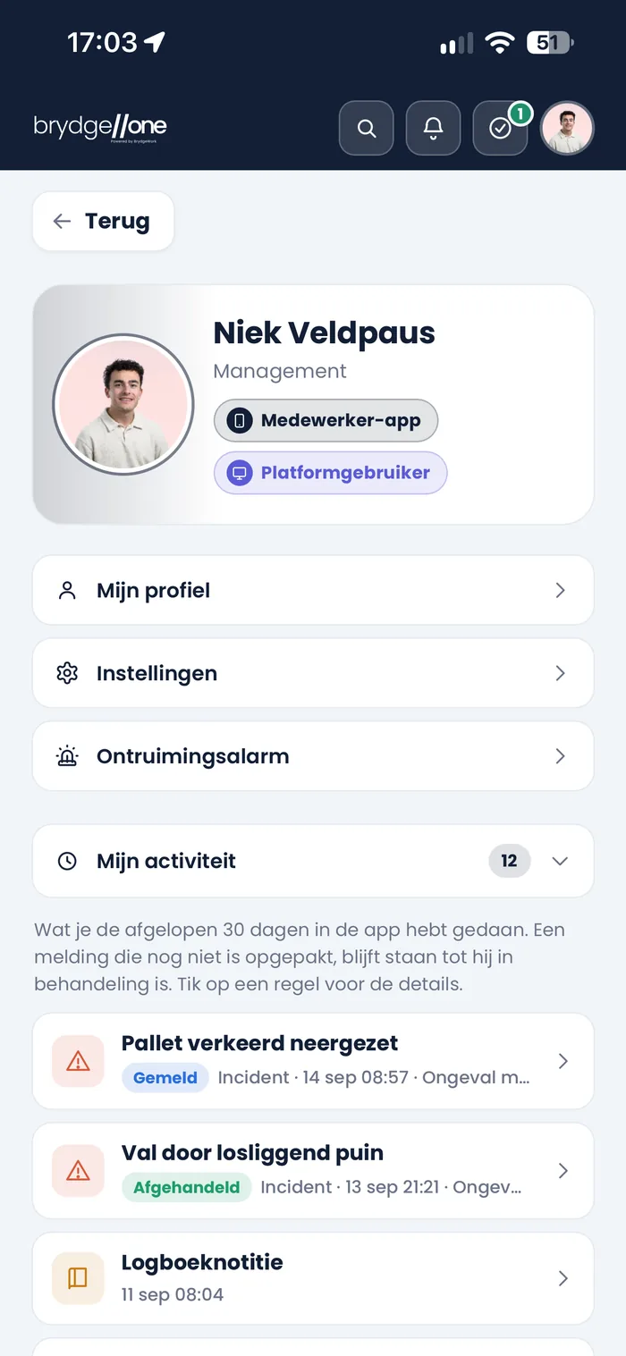 Statusterugkoppeling van je melding in de webapp